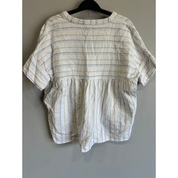 Madewell oversized top blouse shirt womens XS cotton coastal beachcore - Picture 4 of 4